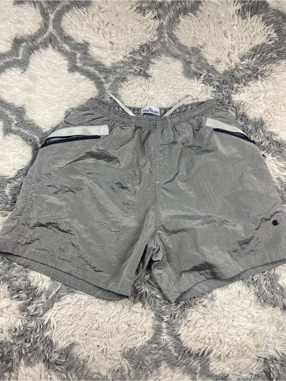 Used Stone Island  Nylon Metal Swimming Trunk  Pockets Sz M Missing Logo Patch
